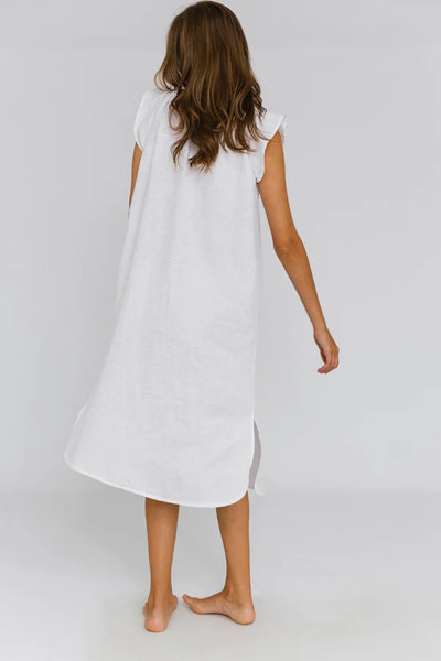 Robe de nuit « Rosa » en lin lavé Blanc 5 #colour_blanc-optique
