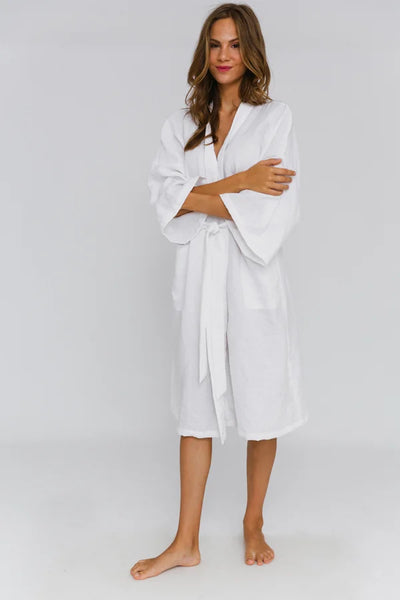 Peignoir long en lin style Kimono « Laís » Blanc 3 #colour_blanc-optique