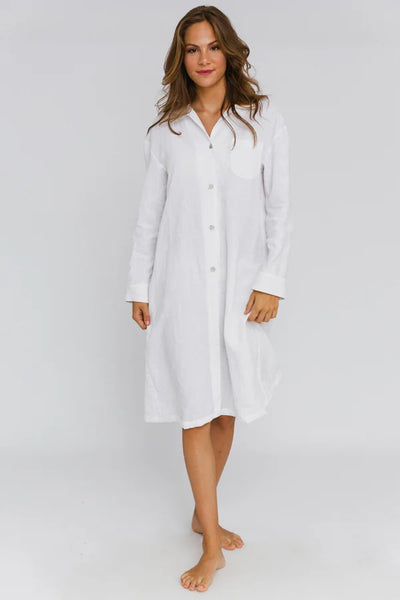 Chemise de nuit luxueuse en lin lavé Blanc Optique 11 #colour_blanc-optique