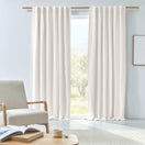 Blackout linen curtain panel ivory