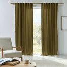Made to measure lined linen curtain green olive
