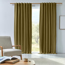 Made to measure blackout linen curtain green olive