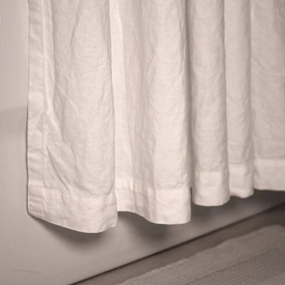 Rideau de douche simple en lin bas #colour_blanc-optique