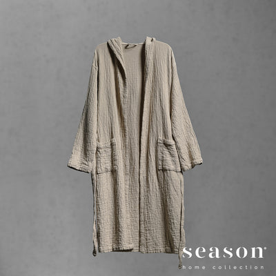 "Punto" Hooded Robe Beige