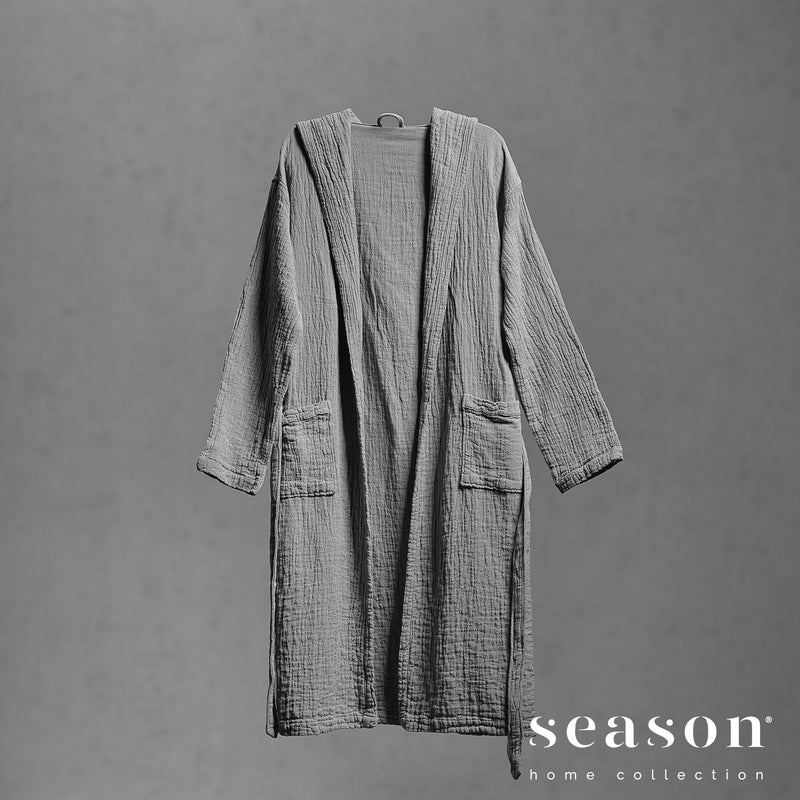 "Punto" Hooded Robe Grey