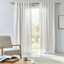 lined linen curtain ivory