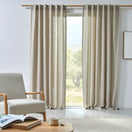 Washed linen curtain panel natural beige