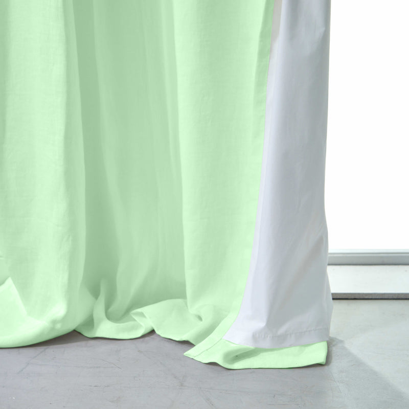 Rideau doublé en lin Vert Menthe