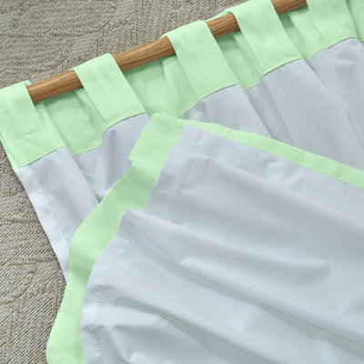 Rideau doublé en lin Vert Menthe à pattes cachées