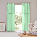 Custom-made Linen Curtain panel with bourdon edge - Mint Green