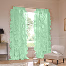 Custom ruffled mint green linen curtain - Drops