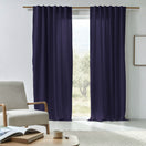 lined linen curtain night blue
