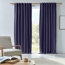 Made to measure blackout linen curtain night blue