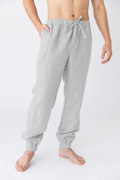 Pantalon en lin lavé “Gael” Gris Minéral #colour_gris-mineral