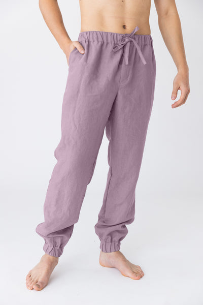 Pantalon en lin lavé “Gael” Lilas #colour_lilas