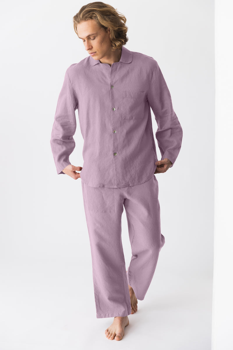 Pyjama en lin pour homme “Ronaldo” Lilas 