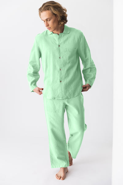 Pyjama en lin pour homme “Ronaldo” Vert Menthe #colour_vert_menthe