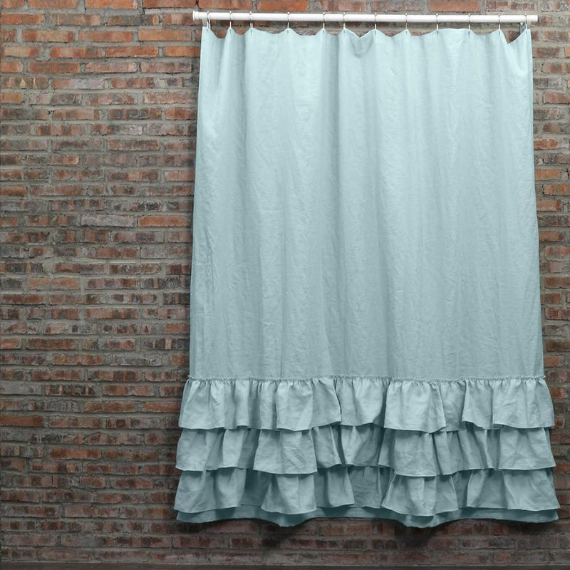 Linen Ruffles Shower Curtain