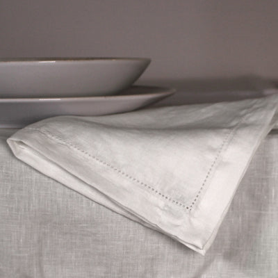 Sales! Pure Washed Linen Hemstitched Table Napkins