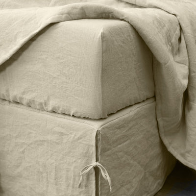 Sales! Linen Fitted Sheet Optical White