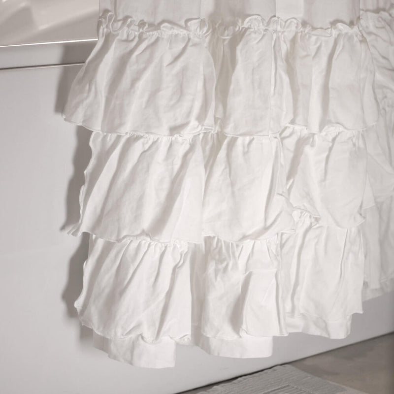 Sales! Linen Ruffles Shower Curtain