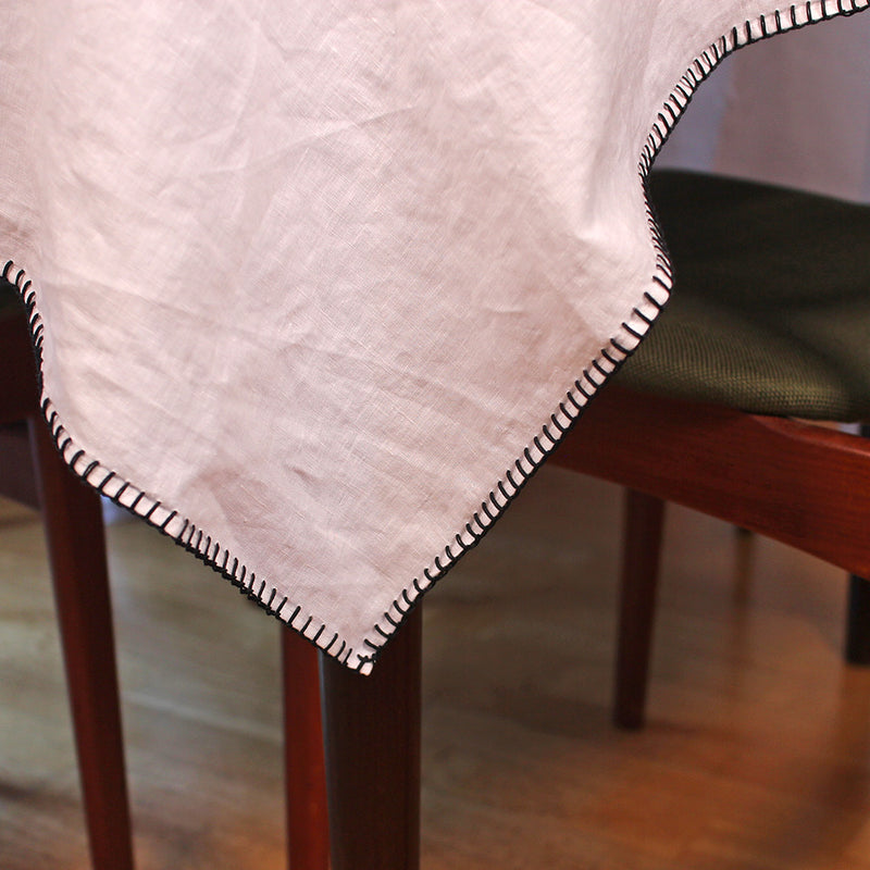 Sales! "blanket stitch" Linen Tablecloth