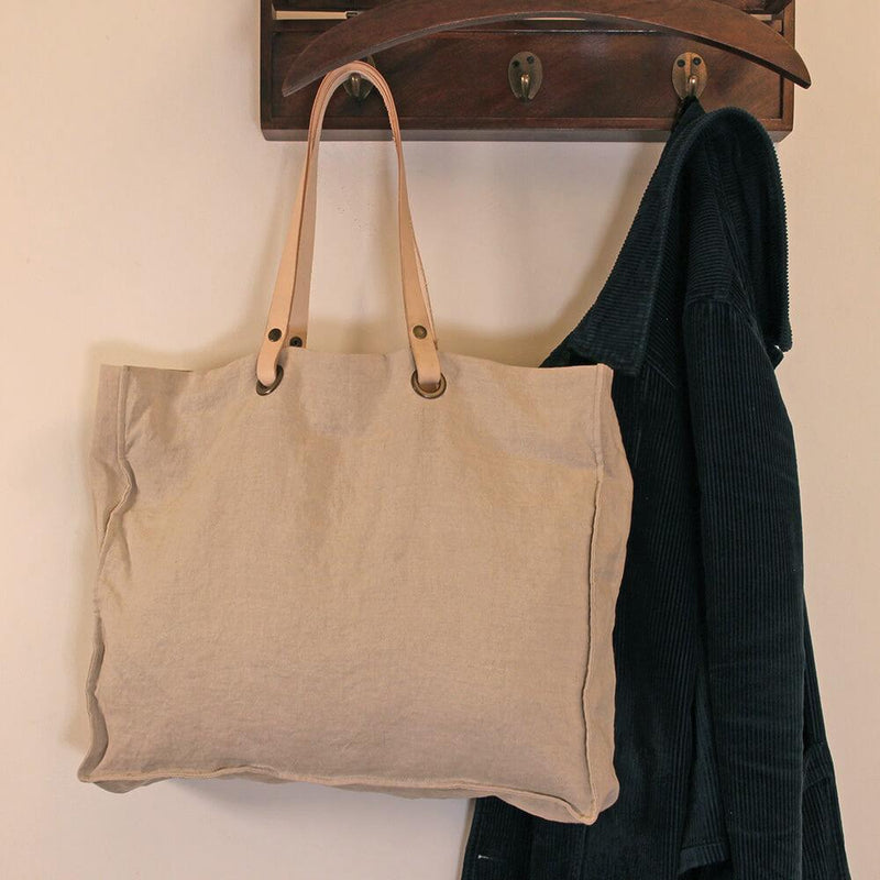 Vintage Style Upcycled Canvas Buckle Accent Canvas Leather Shoulder Tote Bag  | eBay